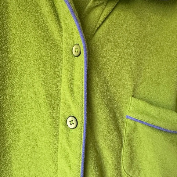 L.L. Bean‎ Lime Green Women's fleece nightgown med - Picture 3 of 4